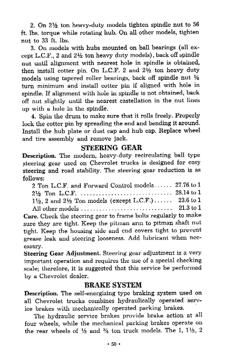 1956 Chevrolet Trucks Operators Manual Page 95